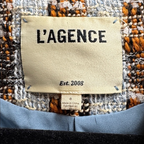 L'AGENCE Women's Plaid Tweed Blazer - Brown and blue
Size 8 - Picture 2 of 10